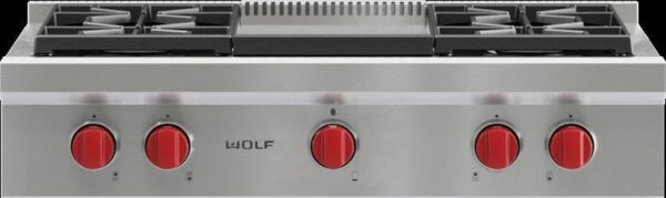 ESTUFA DE 4 QUEMADORES CON PLANCHA	WOLF	SRT364G-LP